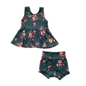 Floral Skirted Tank Top + Shorties Outfit